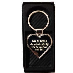 Breloc metalic inima gravat in cutie, Nu te teme!